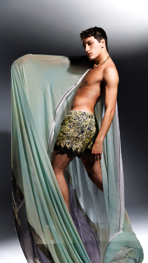 Short “Samba-Cação”: Estampa Sedimento