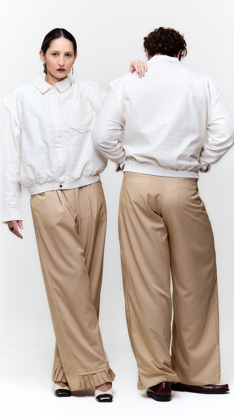 Calça Melusine — Alfaiataria Unissex com Barra em Babado